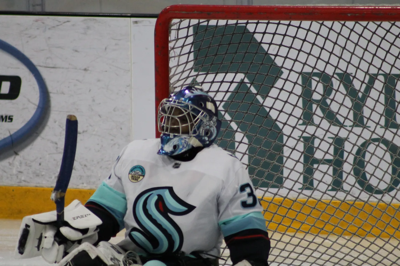 M.L. Goodlow on the ice, Para Sled Hockey